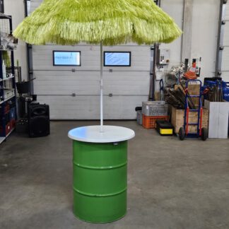 Statafel olievat groen met parasol